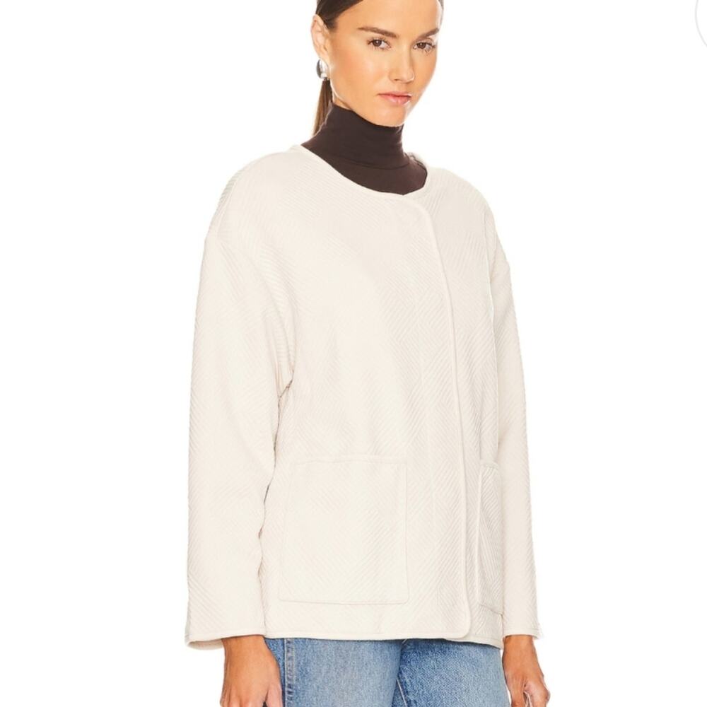 Sanctuary Paris Quilted Textured Knit Jacket Eco Natural Collarless NWT Small - Picture 3 of 14